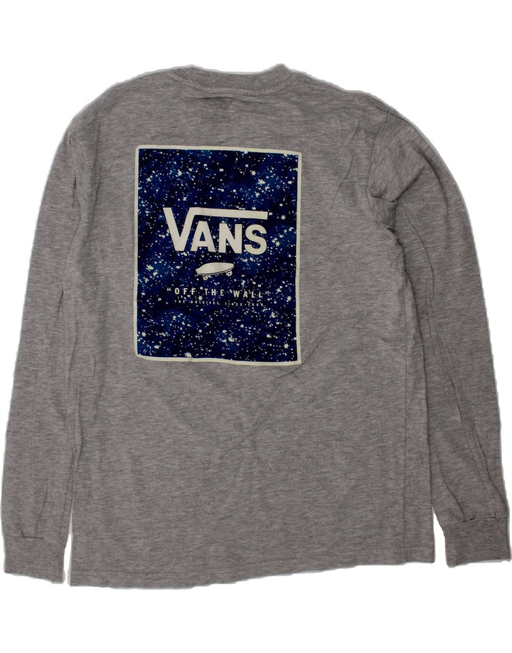 VANS Boys Classic Fit Graphic Top Long Sleeve 10-11 Years Medium Grey Vintage Vans and Second-Hand Vans from Messina Hembry 