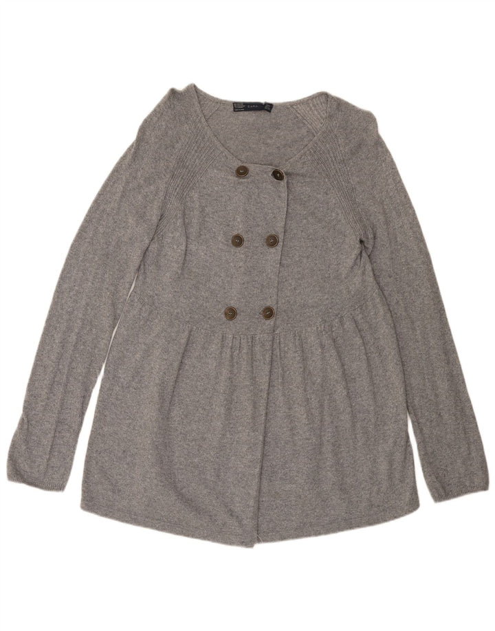 Женский кардиган Zara UK 14, большой серый хлопок