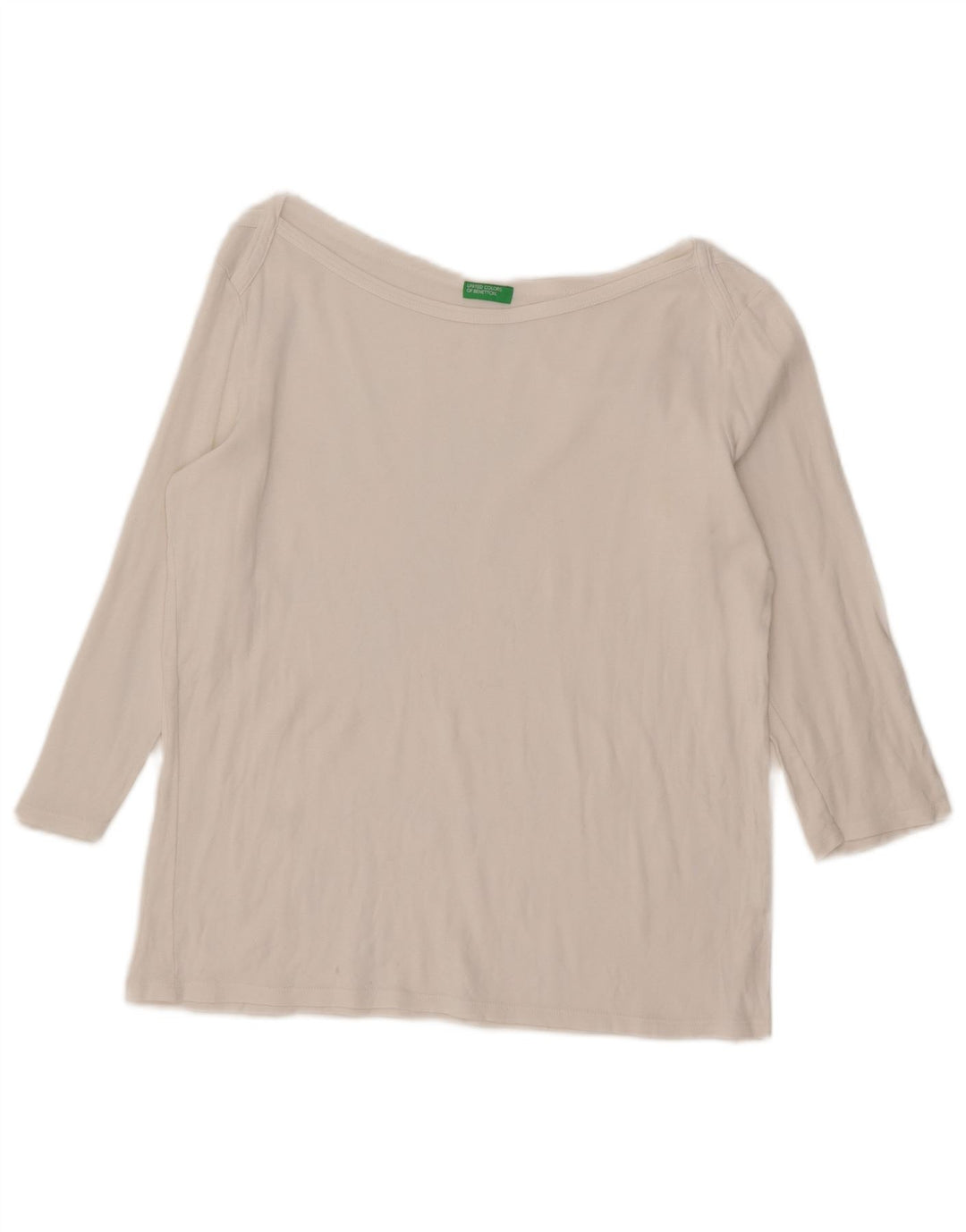 Женский топ Benetton с рукавом 3/4, UK 14, большой белый хлопок