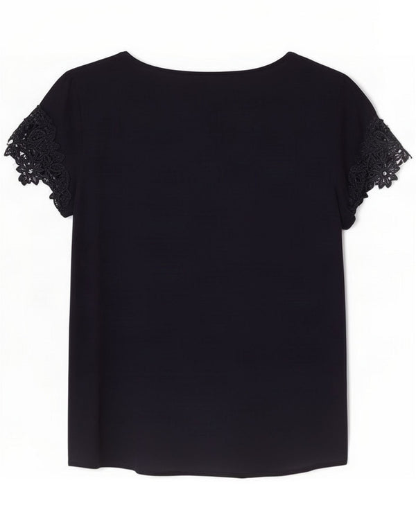 Oasis Womens Blouse Top UK 10 Small Navy Blue Floral Viscose