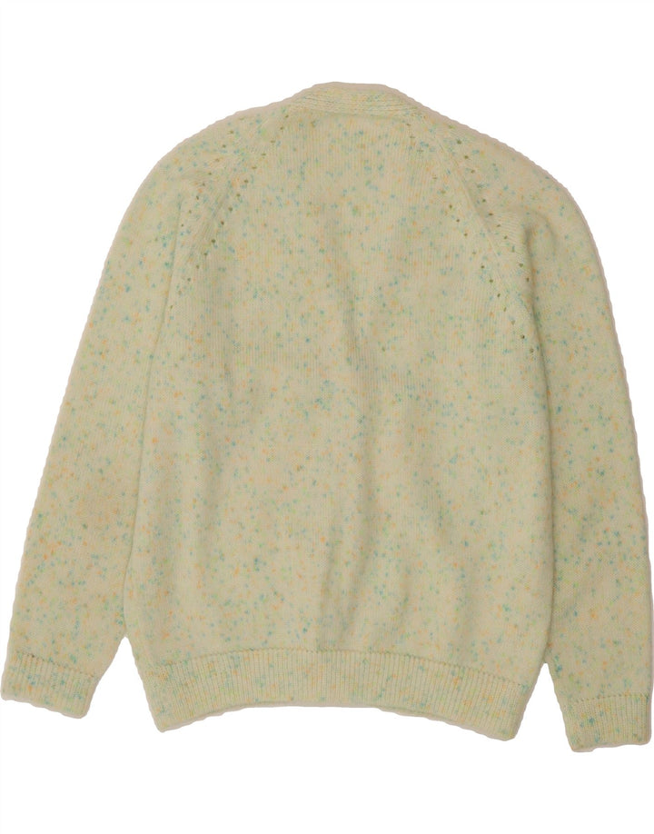 VINTAGE Womens Cardigan Sweater UK 14 Medium Yellow Flecked Vintage Vintage and Second-Hand Vintage from Messina Hembry 