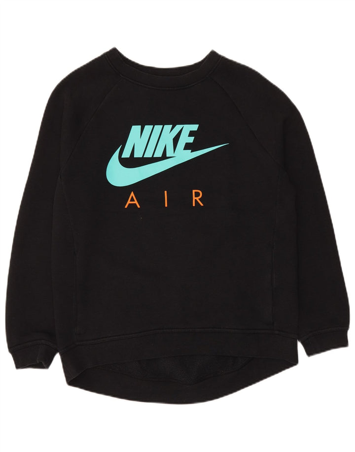 Женский джемпер большого размера с рисунком Nike UK 10, маленький черный хлопковый