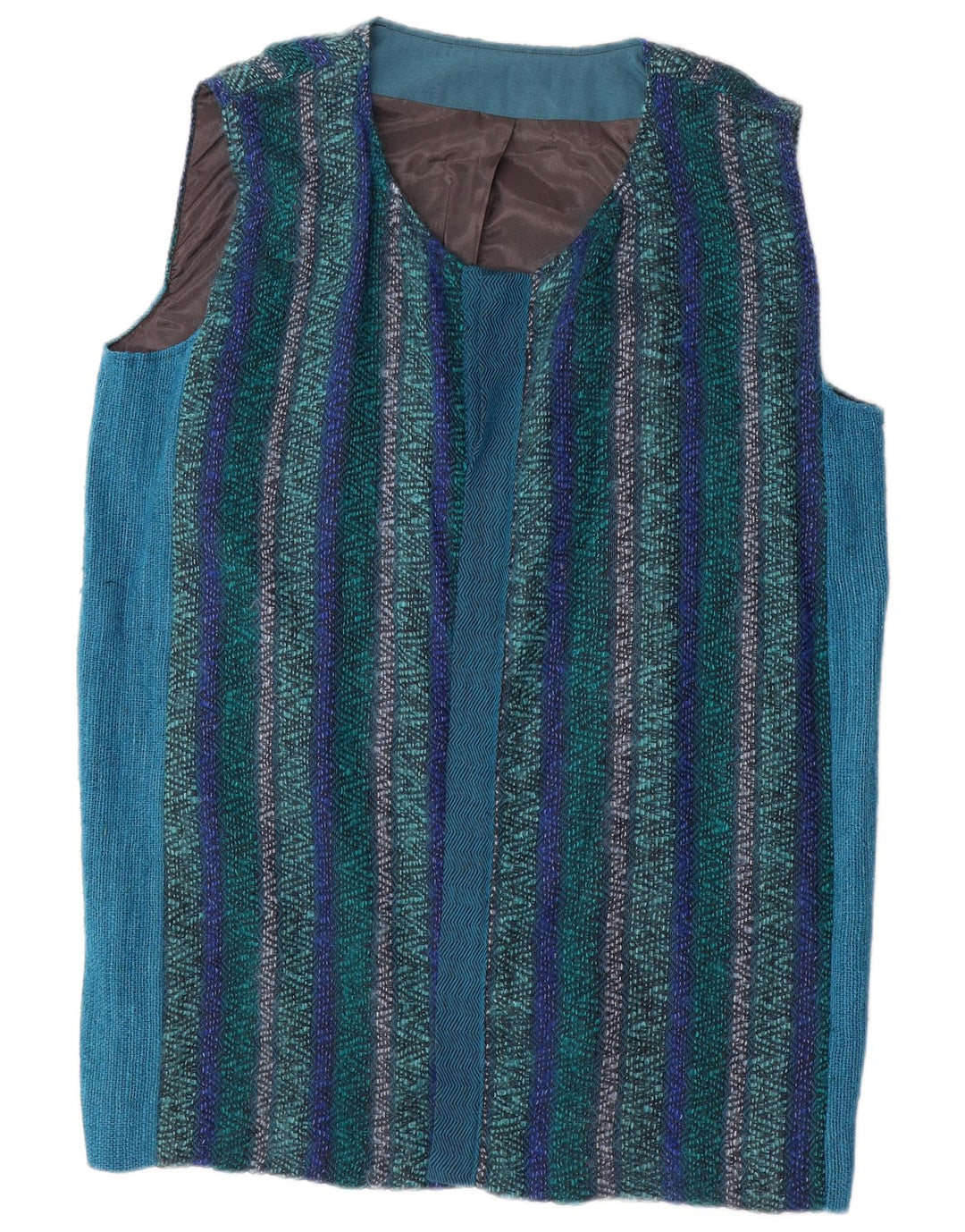 Винтажная женская блузка без рукавов большого размера, Великобритания, 18 XL, в синюю полоску