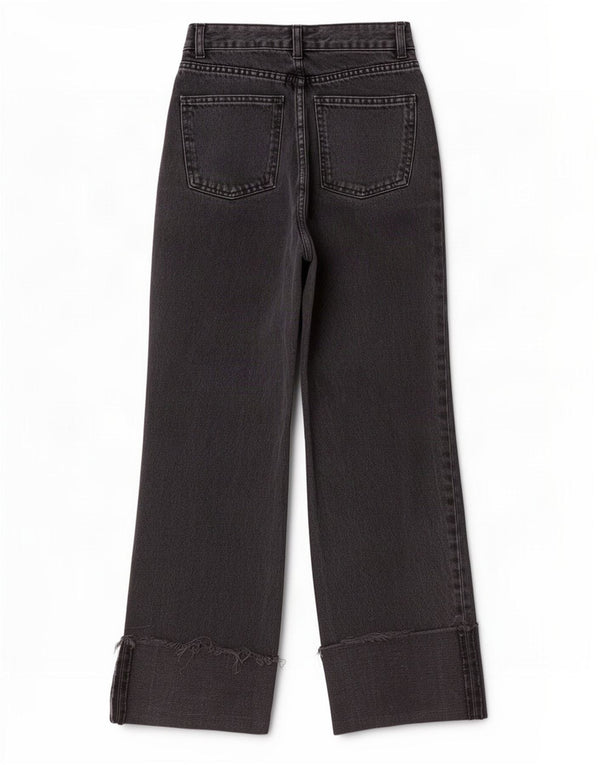 Женские широкие джинсы с завышенной талией Zara EU 32 2XS W22 L28, черный хлопок