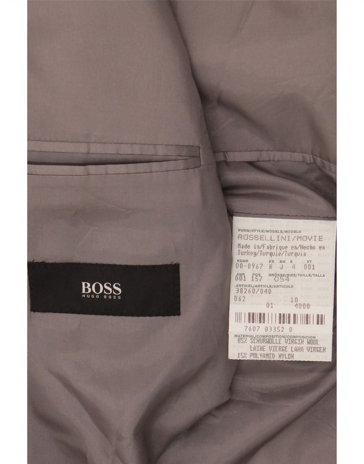 Мужской пиджак с 3 пуговицами HUGO BOSS EU 54 2XL, черный в тонкую полоску