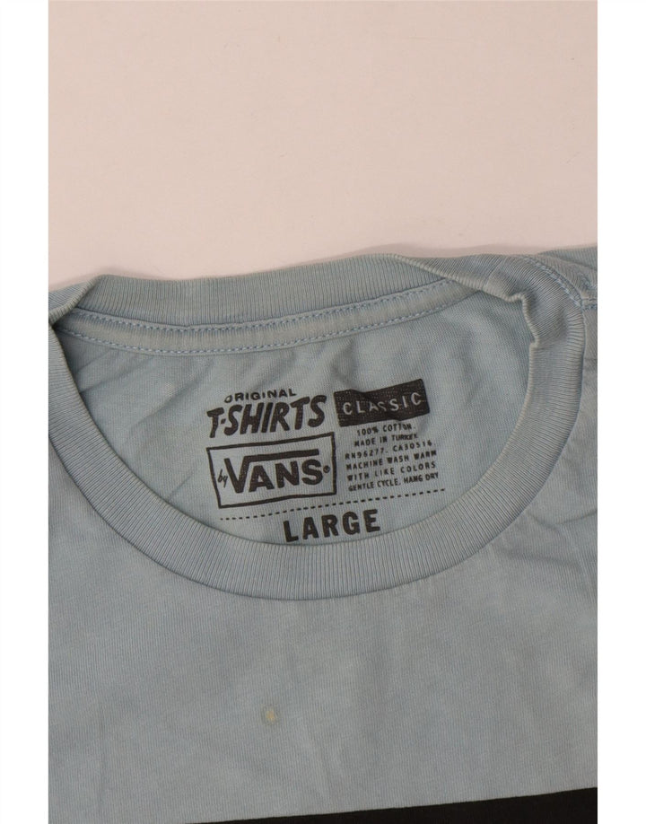 Мужская футболка с рисунком Vans, большой синий хлопок