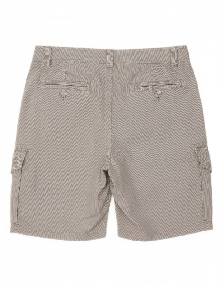 PUMA Mens Cargo Shorts W30 Medium Grey Pinstripe Cotton