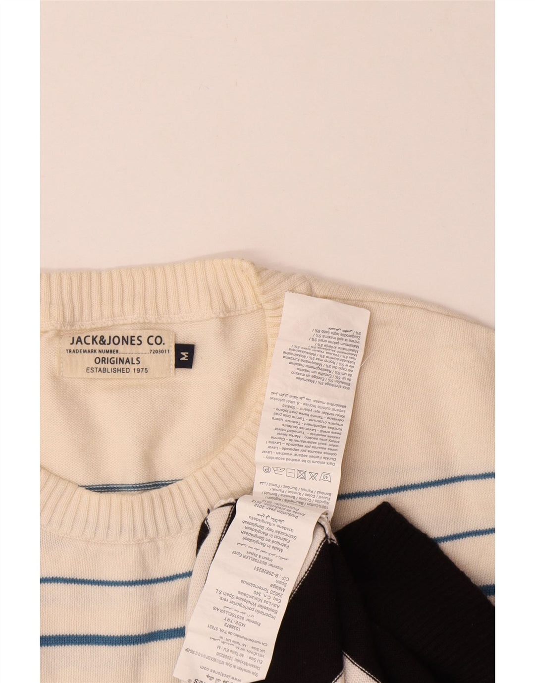 Мужской джемпер с круглым вырезом Jack & Jones, средний черный хлопковый свитер с цветными блоками