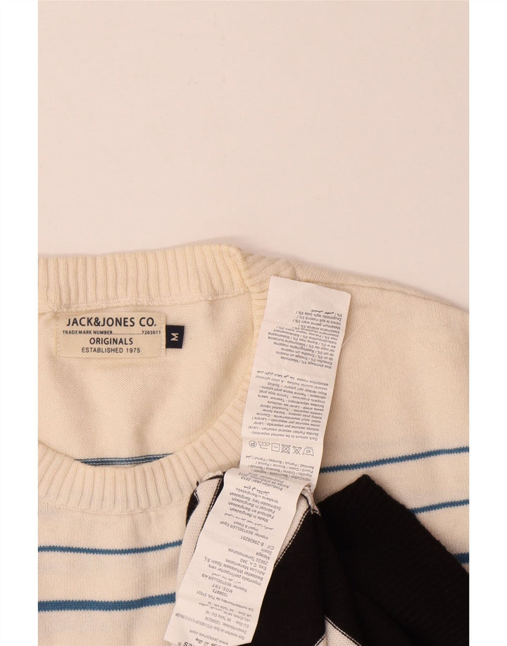 Мужской джемпер с круглым вырезом Jack & Jones, средний черный хлопковый свитер с цветными блоками