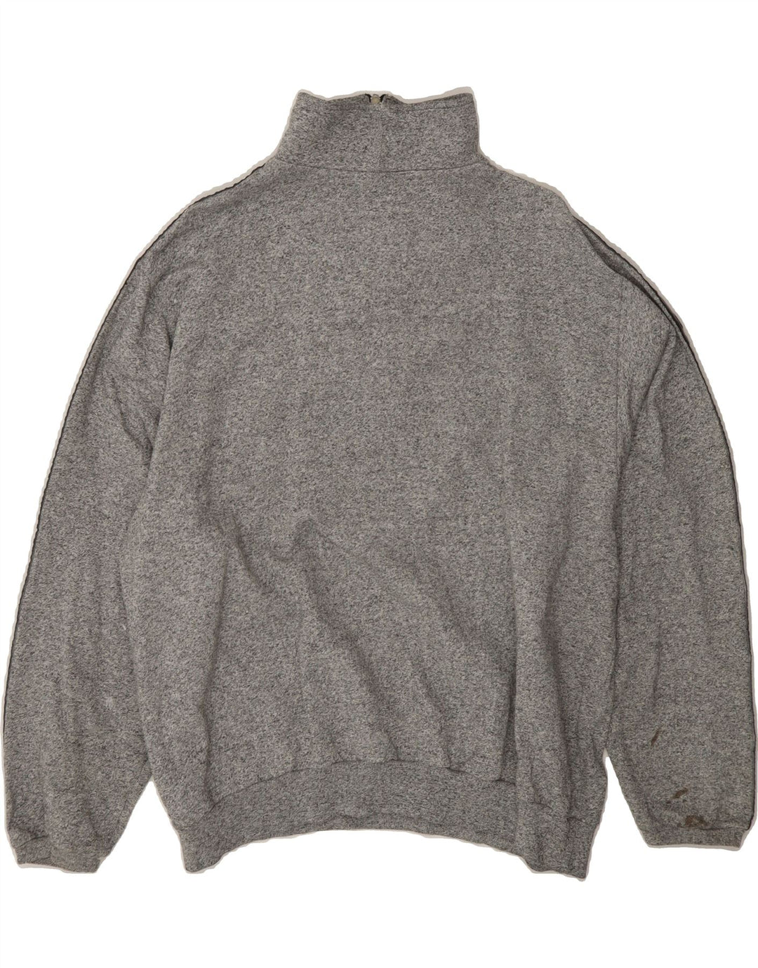 ASICS Mens Graphic Zip Neck Sweatshirt Jumper Large Grey Flecked Vintage Asics and Second-Hand Asics from Messina Hembry 