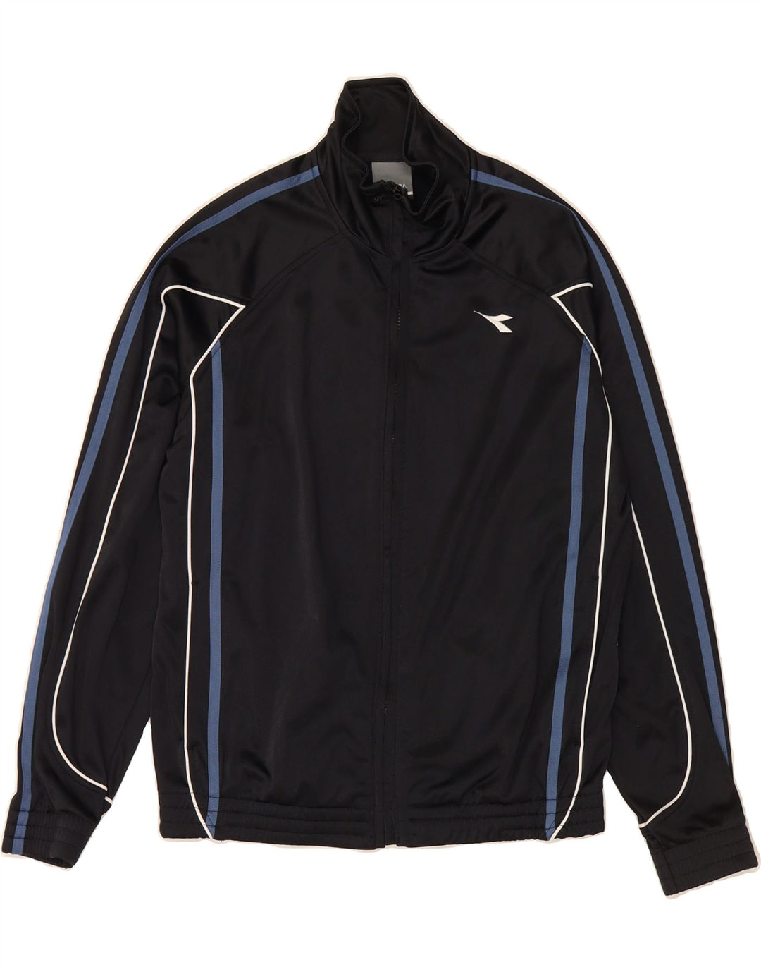 DIADORA Mens Tracksuit Top Jacket UK 36 Small Black Polyester Vintage Diadora and Second-Hand Diadora from Messina Hembry 