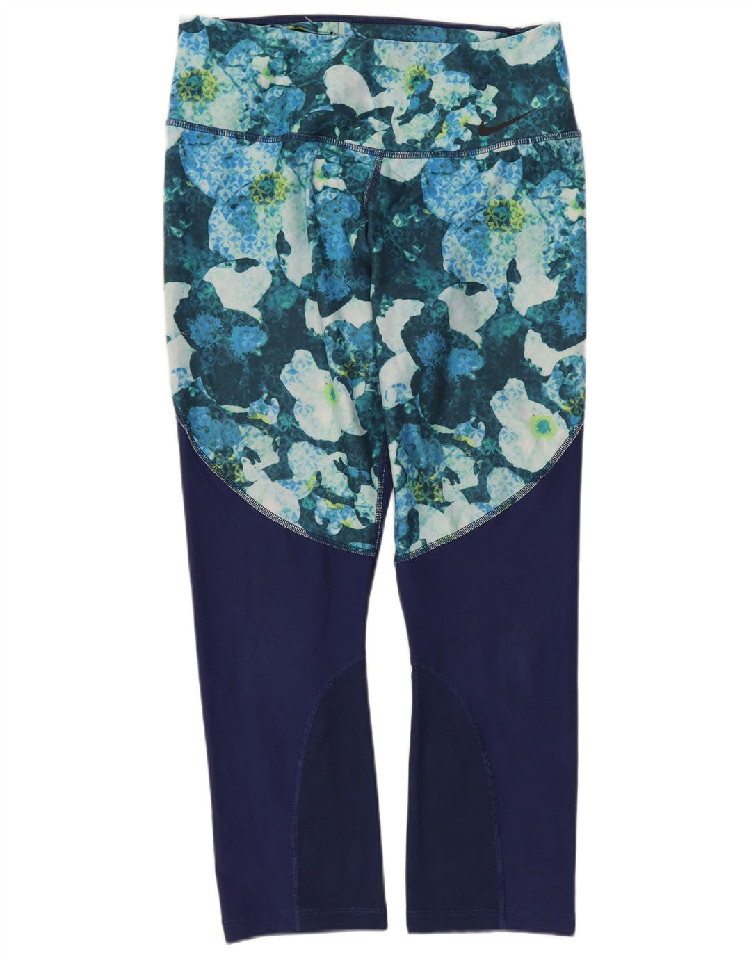 Женские леггинсы-капри Nike Dri Fit UK 12, средние, разноцветные с цветочным принтом