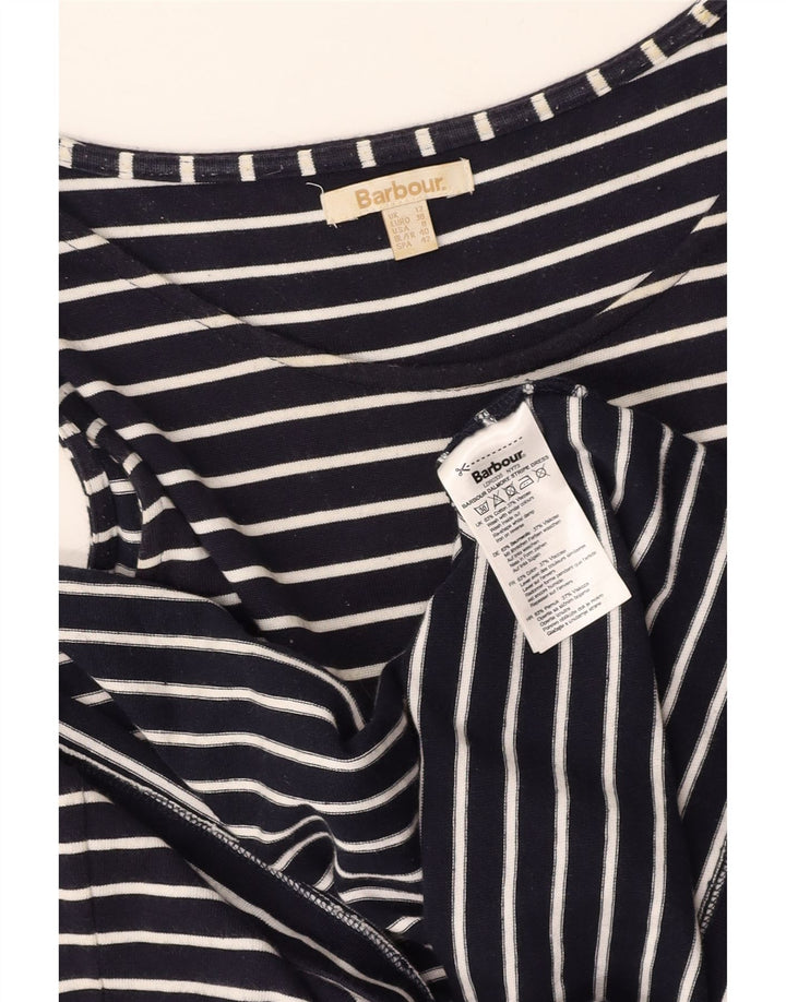 Женское платье-футболка без рукавов BARBOUR UK 12, средний темно-синий в полоску