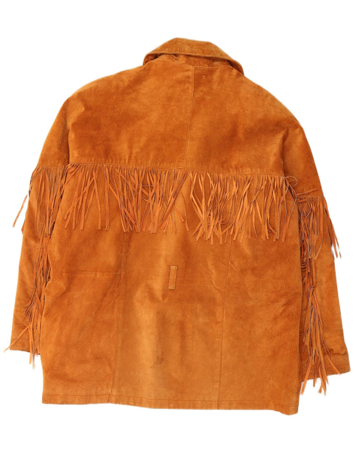 Мужская замшевая куртка VINTAGE EU 54 2XL коричневая кожа