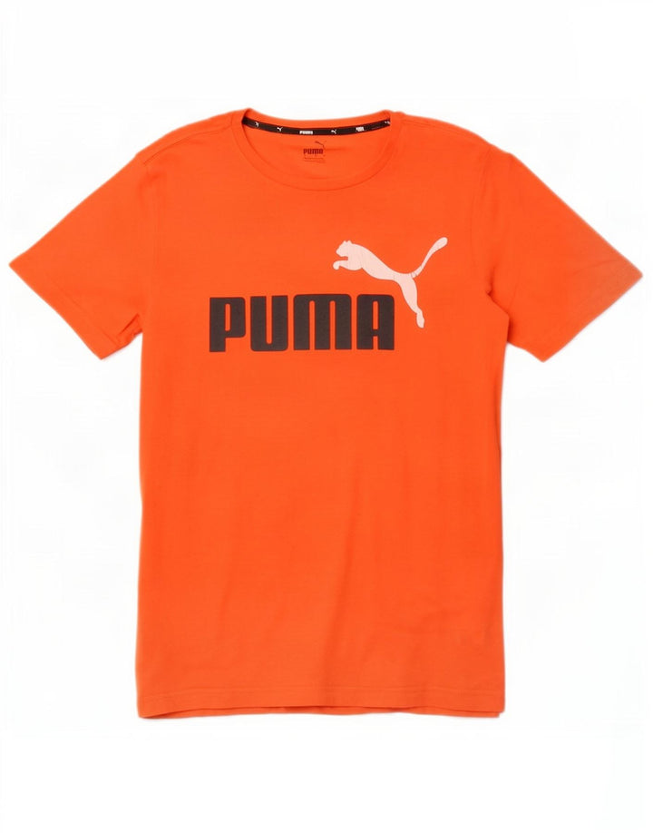 Мужская футболка с рисунком Puma, маленький оранжевый хлопок
