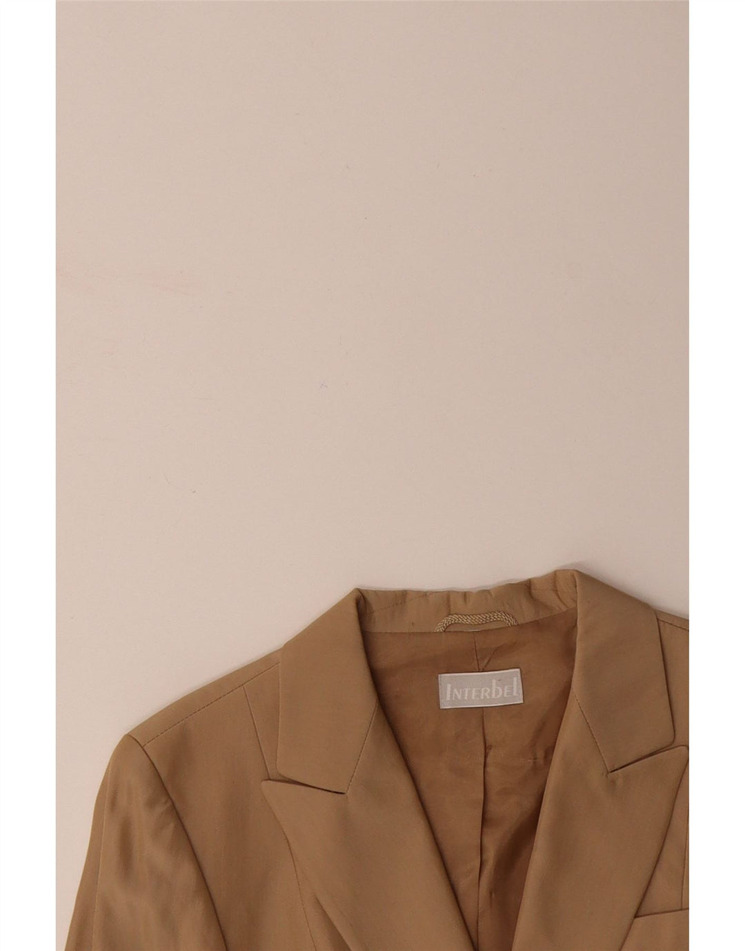 VINTAGE Womens Longline 3 Button Blazer Jacket UK 10 Small Brown Acetate