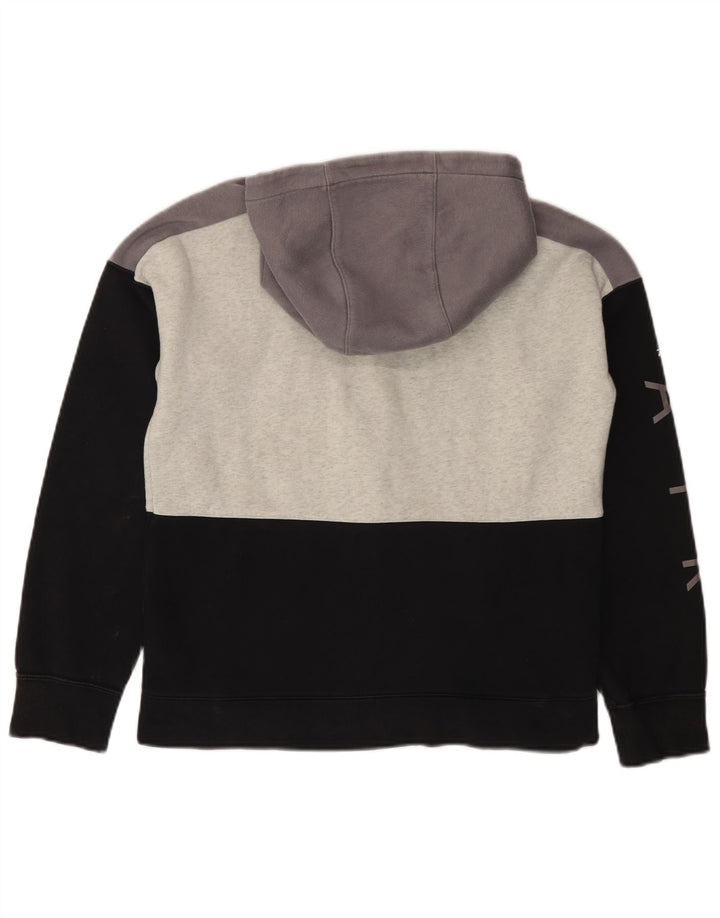 Свитер с капюшоном NIKE на молнии с графическим рисунком для мальчиков, 13–14 лет, размер XL, черный с цветными блоками