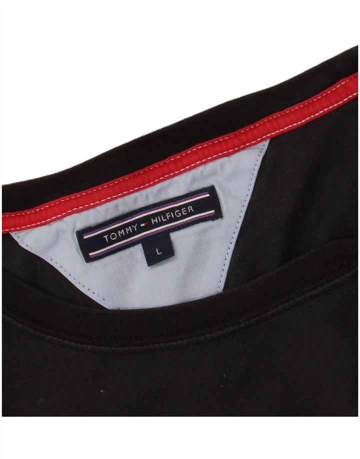 Мужская футболка с рисунком Tommy Hilfiger, большая черная