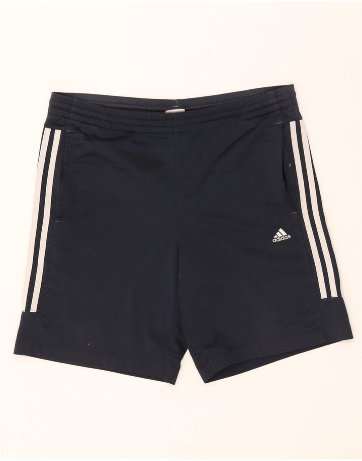 Мужские спортивные шорты Adidas среднего размера, темно-синие, полиэстер