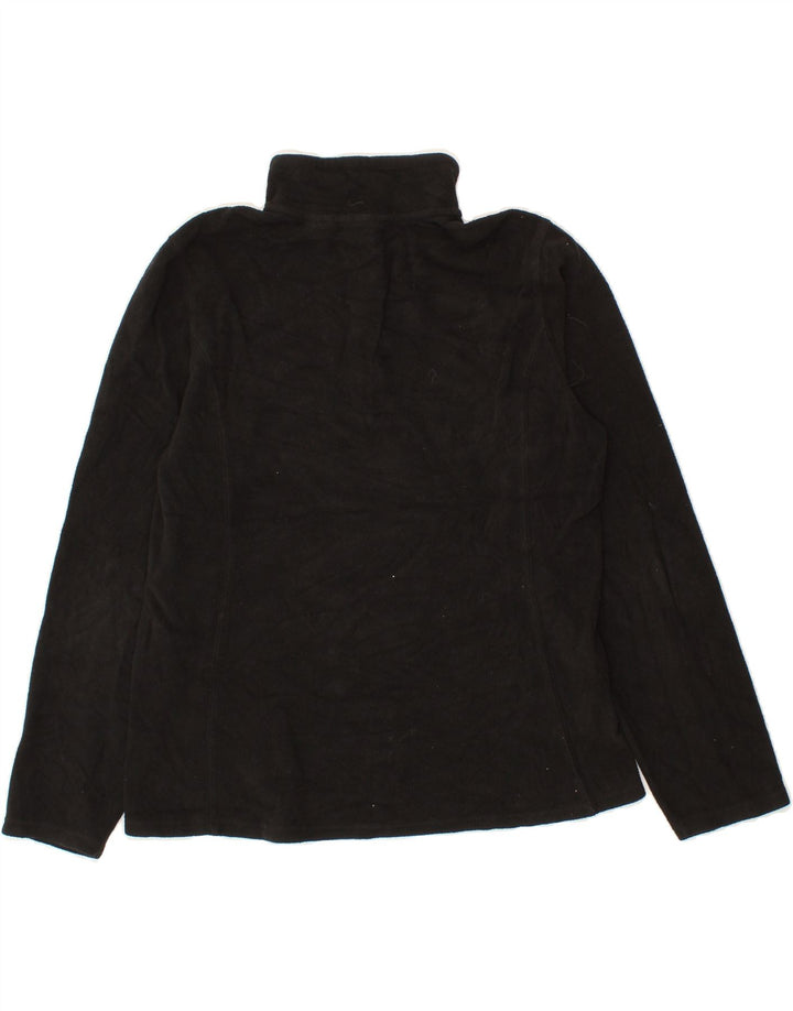 EDDIE BAUER Womens Zip Neck Fleece Jumper UK 14 Medium Black Polyester Vintage Eddie Bauer and Second-Hand Eddie Bauer from Messina Hembry 