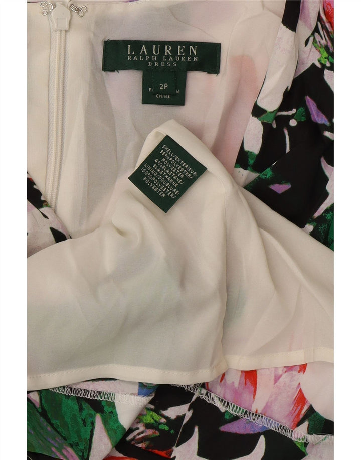 RALPH LAUREN Женское платье-футляр без рукавов США 2 XS Разноцветный цветочный принт