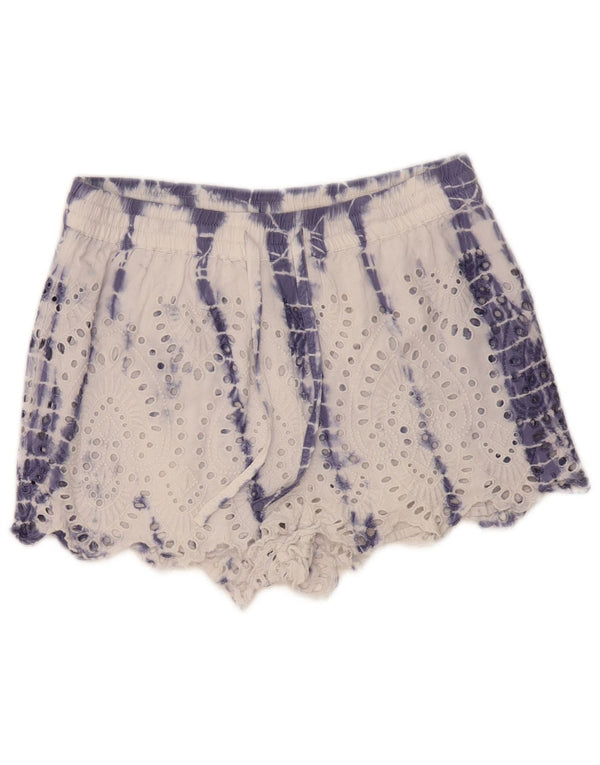 Topshop Женские повседневные шорты с высокой талией UK 8 Small W30 White Tie Dye