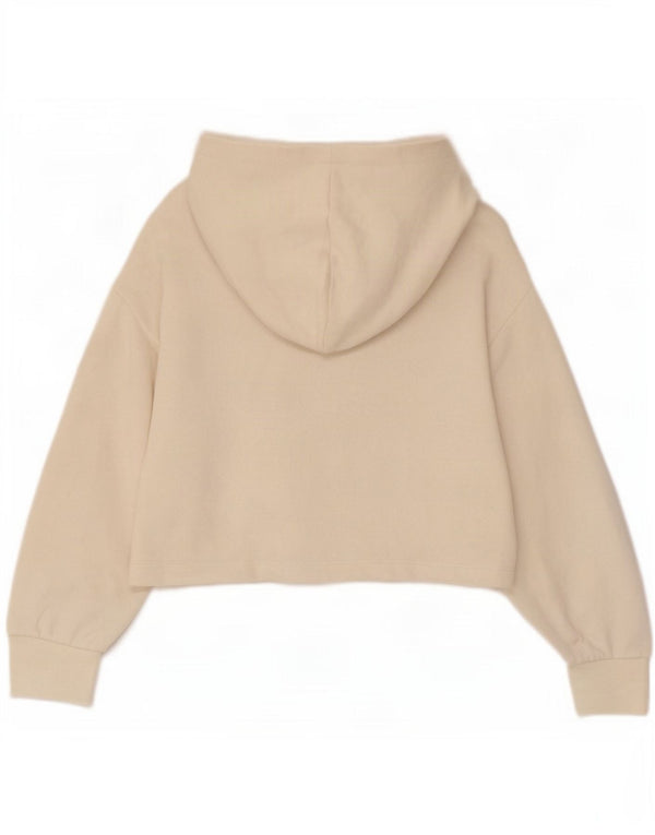 Zara Женский укороченный джемпер с капюшоном Los Angeles UK 14 Medium Off White