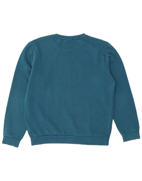 Мужской свитшот с рисунком Puma, хлопковый джемпер среднего синего цвета