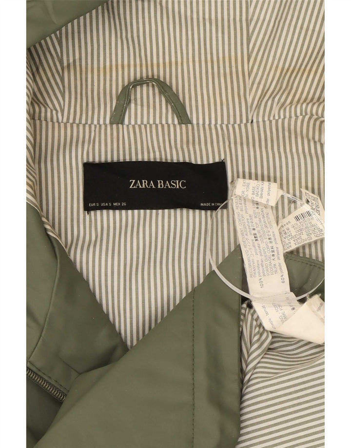 Женский плащ с капюшоном Zara UK 10, маленький зеленый, полиэстер