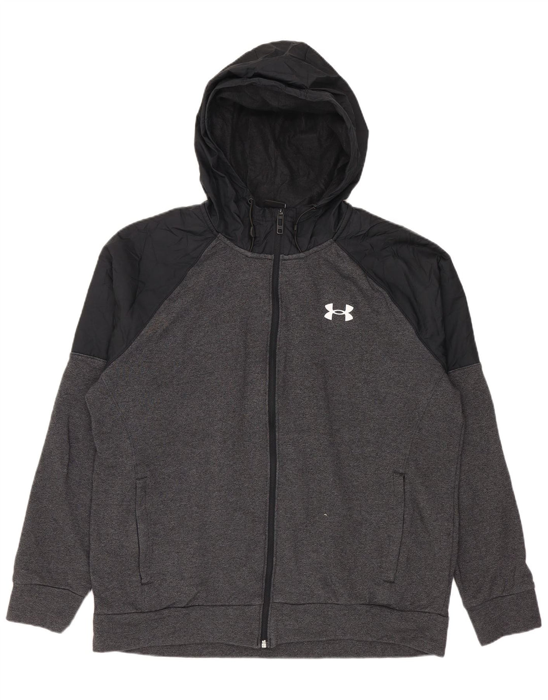 Мужской свитер с капюшоном на молнии Under Armour, большой серый, хлопковый