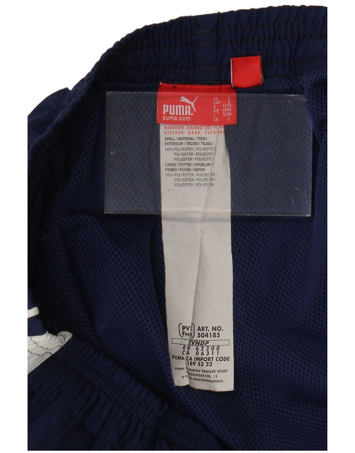 Мужские спортивные шорты-бермуды PUMA, большие темно-синие, полиэстер с цветными блоками