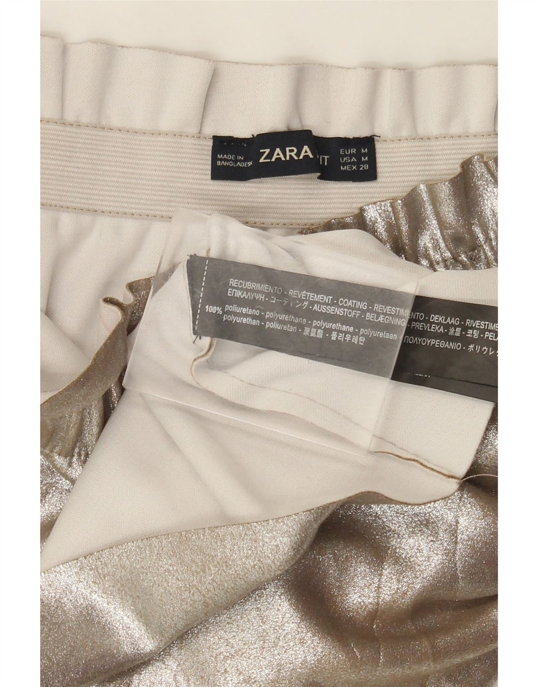 Женская мини-юбка ZARA Medium W26, золотистый полиуретан