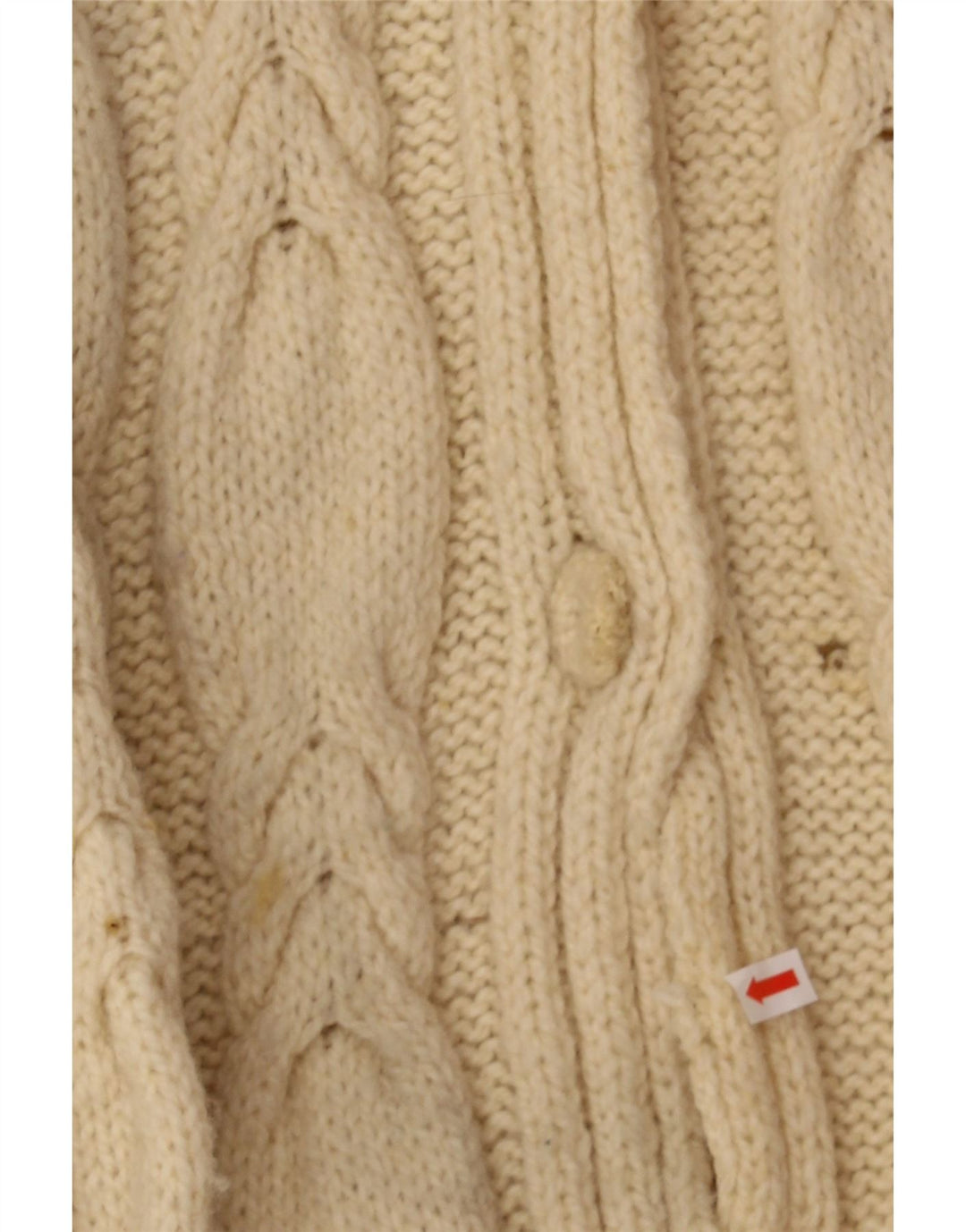 VINTAGE Womens Longline Cardigan Sweater UK 14 Medium Beige Vintage Vintage and Second-Hand Vintage from Messina Hembry 