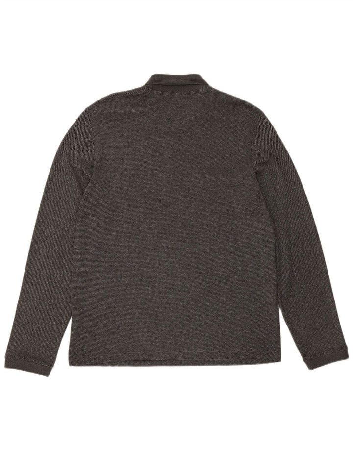 Мужская рубашка поло с длинным рукавом TED BAKER London, размер 5 XL, серая, хлопковая