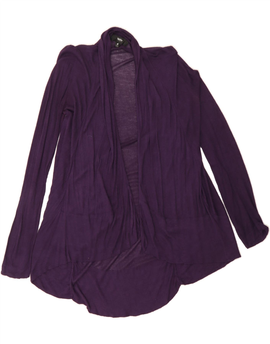 MOSSIMO Womens Asymmetric Open Cardigan Sweater UK 10 Small Purple Rayon Vintage Mossimo and Second-Hand Mossimo from Messina Hembry 