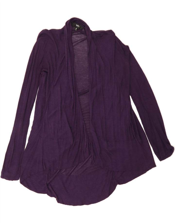 MOSSIMO Womens Asymmetric Open Cardigan Sweater UK 10 Small Purple Rayon Vintage Mossimo and Second-Hand Mossimo from Messina Hembry 