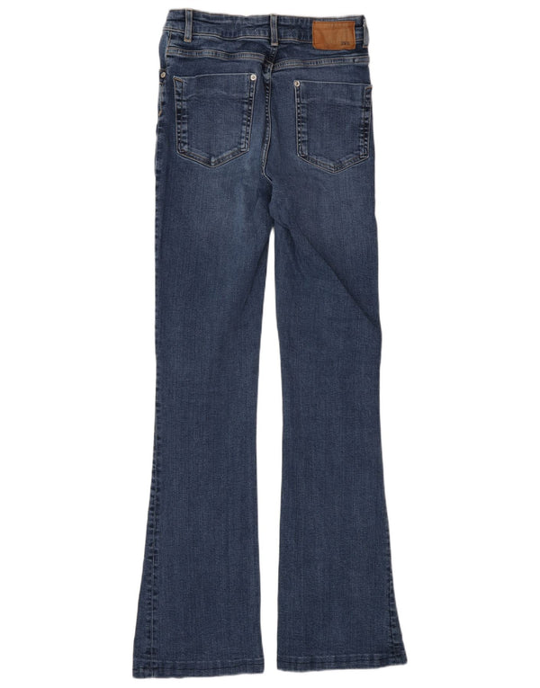 Женские расклешенные джинсы Zara EU 38, маленькие W28 L32, синие, хлопок