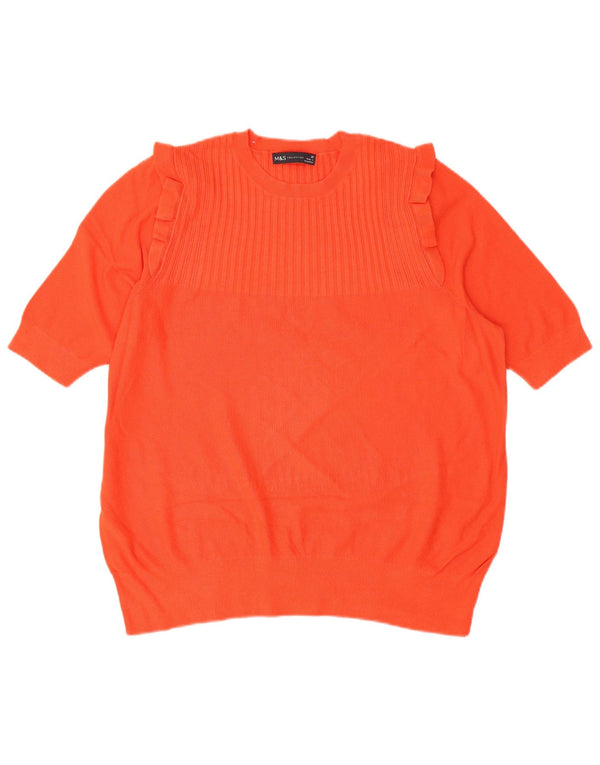 Marks & Spencer Womens Blouse Top UK 20 2XL Orange Viscose