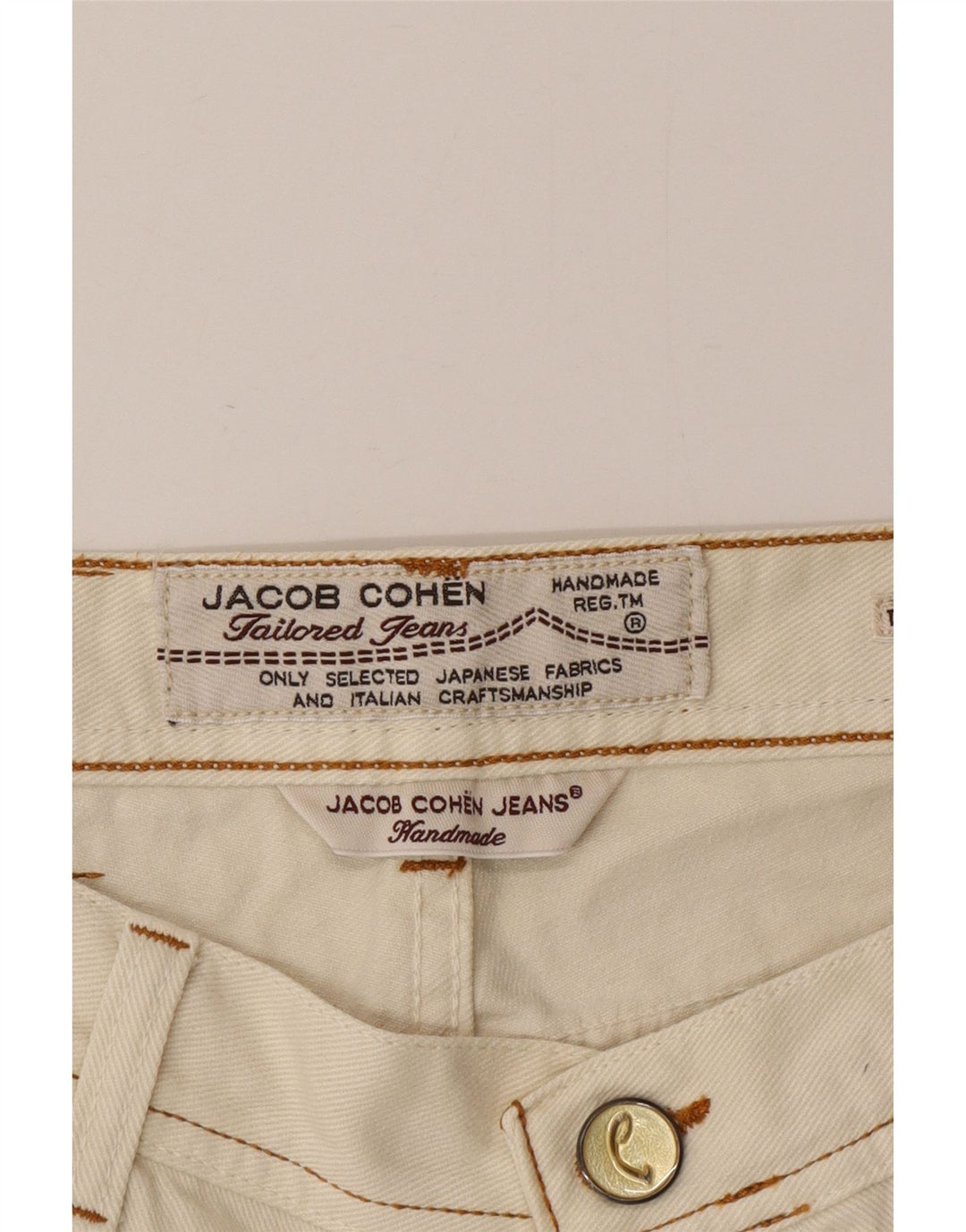 Мужские прямые джинсы Jacob Cohen W35 L34, бежевый хлопок