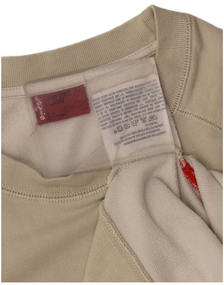 Женский свитер с рисунком Levi's, толстовка UK 16, большой размер, серый хлопок