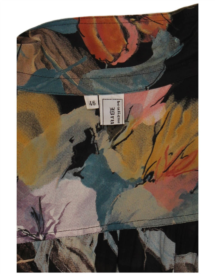 Женская блузка-рубашка VINTAGE IT 46, большая, разноцветная с цветочным принтом