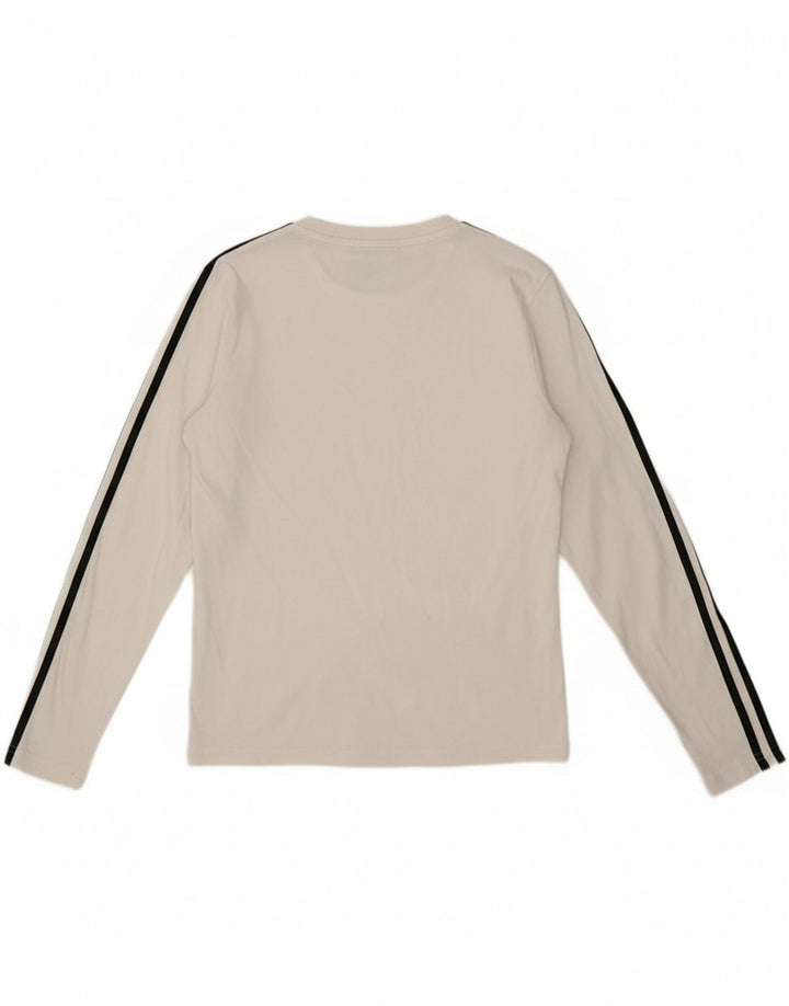 ADIDAS Womens Top Long Sleeve UK 8/10 Small White Cotton