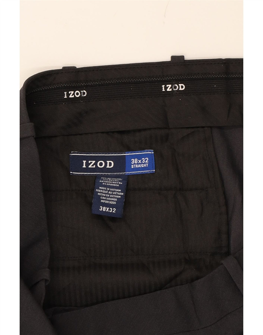 IZOD Mens Straight Suit Trousers W38 L32 Grey Polyester Vintage Izod and Second-Hand Izod from Messina Hembry 