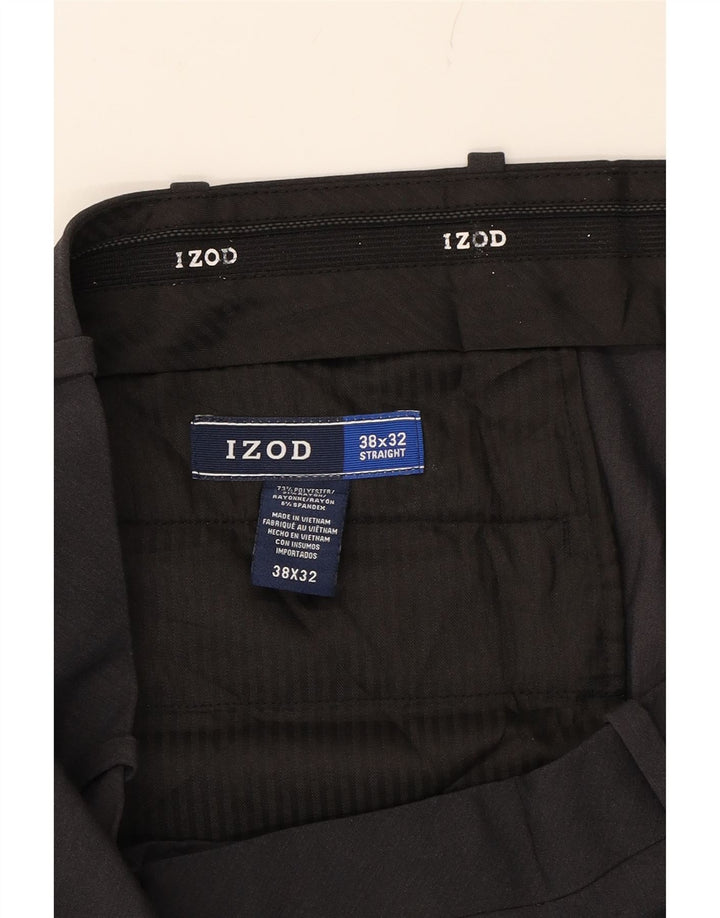 IZOD Mens Straight Suit Trousers W38 L32 Grey Polyester Vintage Izod and Second-Hand Izod from Messina Hembry 