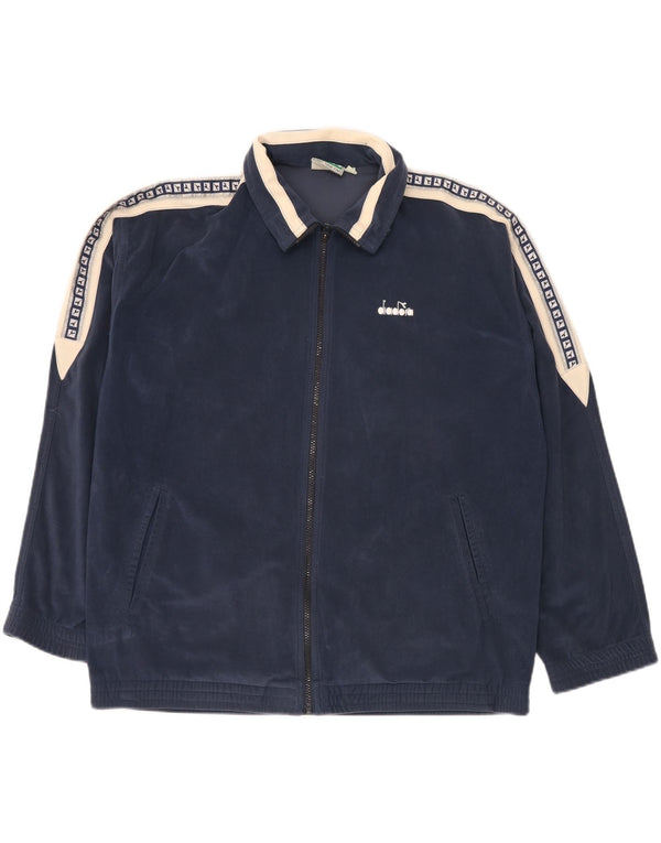 Мужской спортивный костюм DIADORA с графическим рисунком, верхняя куртка UK 44 XL, темно-синий с цветными блоками