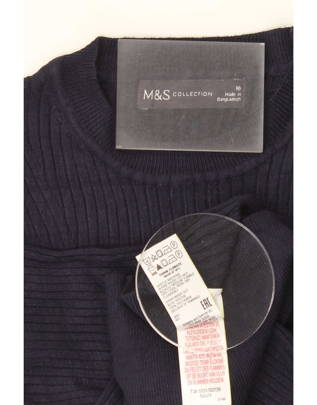Женская блузка Marks & Spencer Top UK 10, маленькая, темно-синяя, вискоза