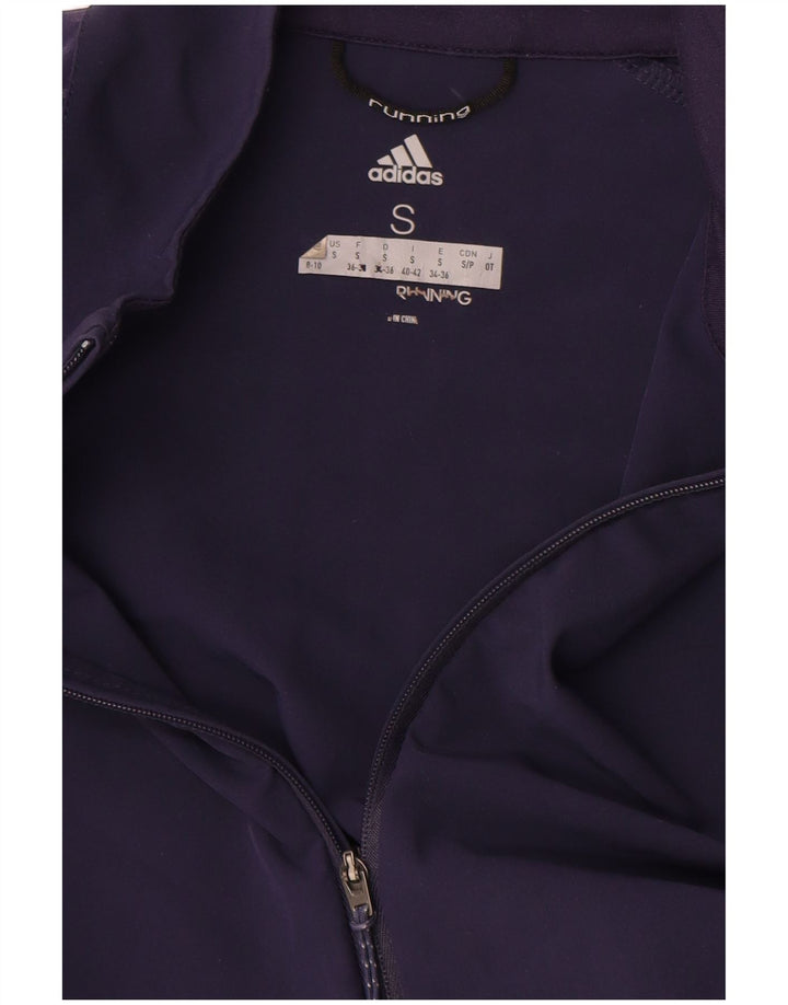 Adidas Женский спортивный костюм для бега, верхняя куртка UK 8/10, маленький темно-синий