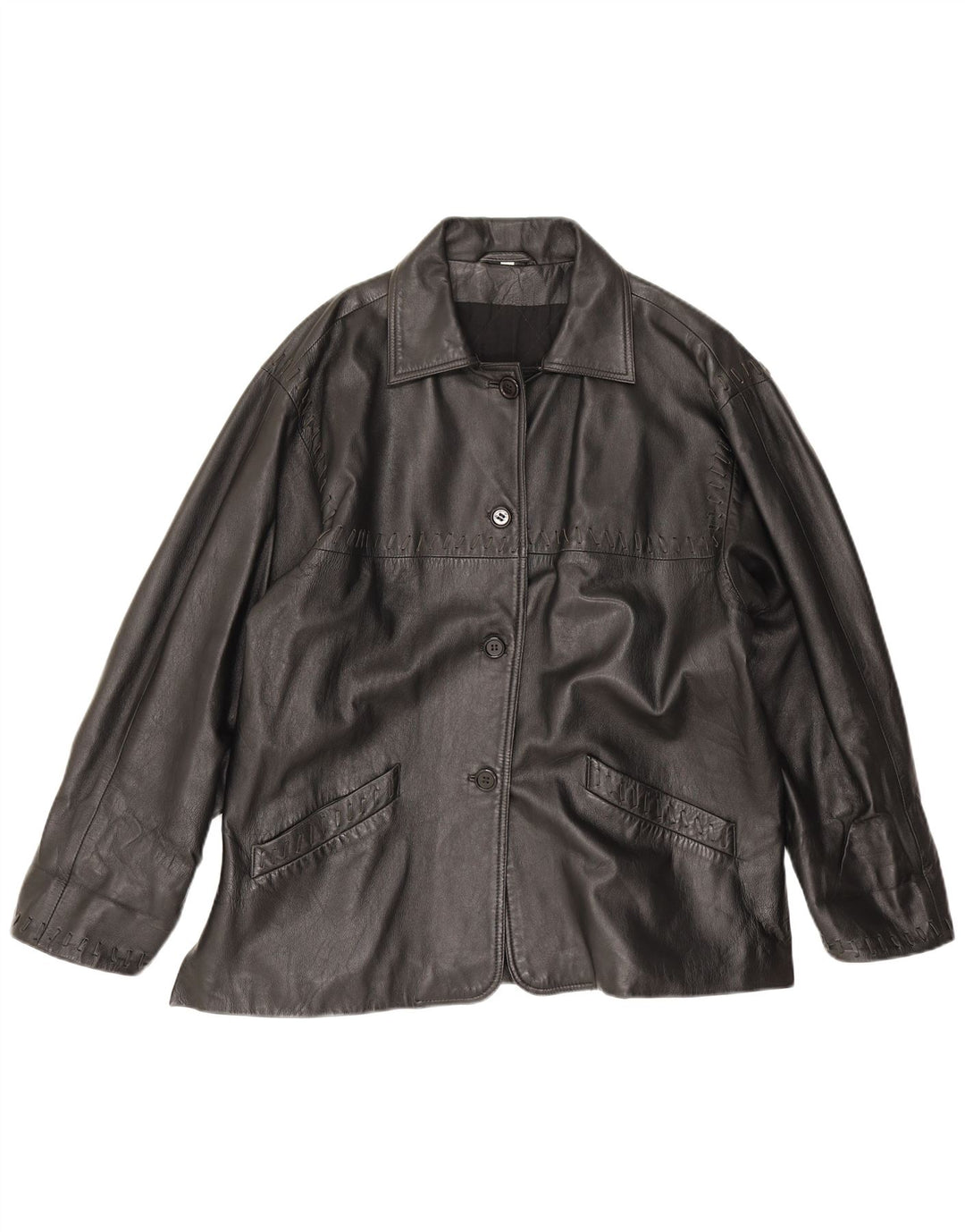 Женская кожаная куртка оверсайз Conbipel IT 44 Medium Black Leather