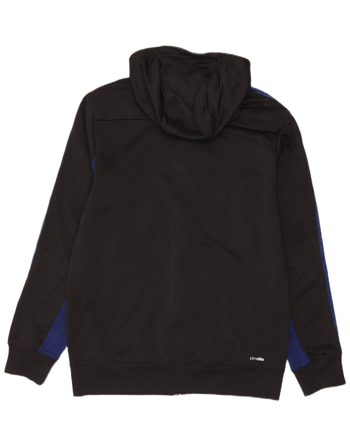 Мужской свитер с капюшоном и молнией ADIDAS Climalite, средний черный, с цветными блоками