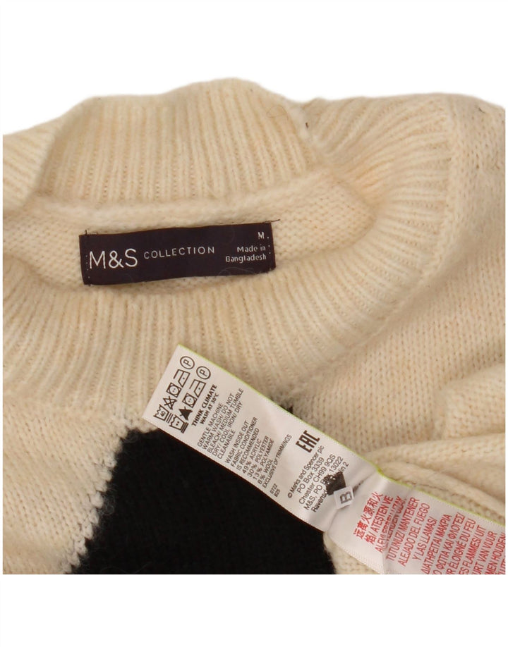 Женский джемпер с круглым вырезом Marks & Spencer UK 14, средний белый